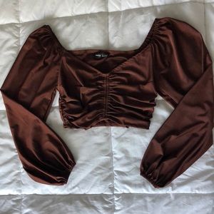 shein - brown off the shoulder top